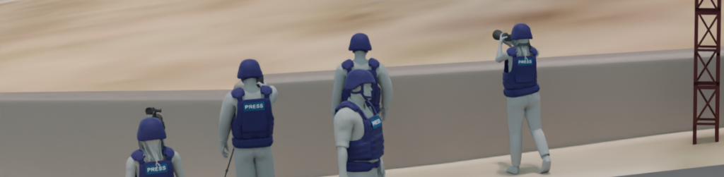 A still image from Airwars' model of the attack